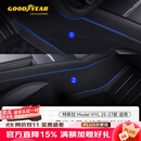 固特异适用特斯拉Model配件 后尾门防护板后门槛座椅护角车轮挡汽车内饰 焕新Model Y 风尚皮革中控侧边防护板 黑色