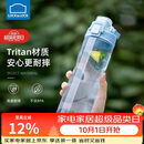 乐扣乐扣（LOCK&LOCK）人鱼线塑料运动水杯夏天便携水壶带刻度提手男女水杯子700ML蓝色