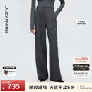 朗姿【王楚然同款】朗姿高级感灰色羊毛西裤百搭西服裤冬季新款 深灰色2 L