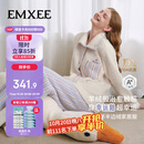 嫚熙（EMXEE）秋冬牛油果半边绒月子服加绒产妇哺乳孕妇睡衣家居服幸运鹅 紫色L