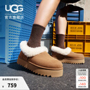 UGG秋季女士舒适茸茸毛鞋领厚底圆头休闲懒人毛毛鞋 1166733 CHE | 栗色 38 鞋款偏小，建议拍大一码