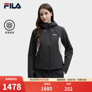 FILA 斐乐官方女士棉服2026冬新款休闲拼色连帽外套修身保暖上衣 碳素黑灰-CC L 170/88A/L