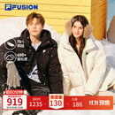 斐乐 FUSION斐乐潮牌男装羽绒服2025冬季新款宽松保暖连帽外套 正黑色-BK M