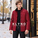 KLYNO高端羽绒服唐装男中老年冬季可拆卸内胆外套中式爸爸装套装防寒服 酒红色 【上衣 可拆卸内胆】【礼盒包装】 XL 【180 140-160斤】