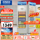 星星（XINGX）316L立式玻璃门单门展示柜 银灰色饮料陈列柜 商用冷藏保鲜一级能效冰箱 LSC-316C 以旧换新