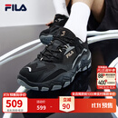 斐乐掠夺者2丨FILA老爹鞋男鞋复古跑鞋跑步鞋网面休闲鞋黑色运动鞋子 黑/中灰-BM 42