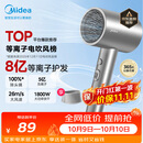 美的（Midea）8亿等离子护发电吹风 家用负离子护发吹风筒 1800W大功率快干吹风机FJ308银 节日礼物