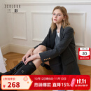 三彩【抗皱】2026春秋新款西装外套垫肩小西服长袖一粒扣通勤气质Z 深邃灰 M 160/84A