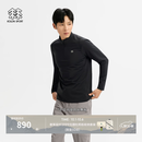 KOLON SPORT/可隆户外休闲衣 男士徒步拉绒半拉链长袖T恤 LHZT6WN073-BK 黑色 XL 180/100A