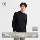 KOLON SPORT/可隆SECO长袖POLO 男子户外UPF40+吸湿速干消臭抗菌T恤 LHPT6AT835-BK 黑色 XL 180/100A