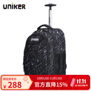 uniker小学生拉杆书包男双肩背包女行李包休闲中学生书包轻便拉杆包 水晶纹（无防雨罩）