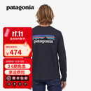 巴塔哥尼亚（Patagonia）男士混纺棉轻便P-6 Logo潮流圆领长袖T恤 Responsibili 38518 BLK M 170/180(CM) 70/80(KG)