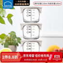 乐扣乐扣（LOCK&LOCK）婴儿辅食盒宝宝耐热玻璃辅食碗可冷冻储存保鲜盒 暖灰圆形230ML*3