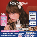 ROSYDOEDIAN撇起系列 骨头抓夹醋酸发夹女生发饰百搭头发装饰ins风配饰饰品 黑底白波点（大号）