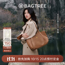 BAGTREE包包树【朱珠同款】晚枫包植鞣牛皮大容量托特单肩斜挎包生日礼物