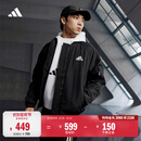 adidas户外休闲保暖飞行员棉服夹克外套男装秋冬阿迪达斯轻运动   黑色   M