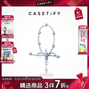 CASETIFY 【18新机搭配】蝴蝶结腕带 适用于iPhone全系列手机配件手机饰品 蝴蝶结腕带-蓝格纹