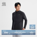 KOLON SPORT/可隆户外吸湿速干T恤 男士S-FUNCTIONAL半拉链长袖上衣 LHZT6AN023-BK 黑色 L 175/96A
