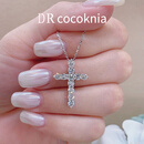 DR COCOKNIAPT950铂金十字架培育钻石项链女轻奢吊坠锁骨链纪念日礼物送女友 铂金十字架培育钻石项链【大号】