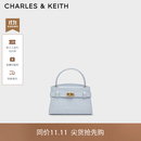 CHARLES&KEITH鳄鱼纹凯莉包手提斜挎婚包包女包生日礼物送女友CK2-50270880-1 Sea Salt Blue海盐蓝（新色） S
