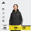 adidas运动保暖630蓬连帽轻薄鸭绒羽绒服女冬季 90绒子阿迪达斯