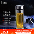 希诺（heenoor）双层玻璃杯男士办公泡茶杯送礼耐高温大容量水杯节日礼物礼盒 经典-适中适量345ml