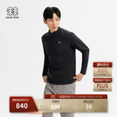 KOLON SPORT/可隆户外休闲衣 男士徒步拉绒半拉链长袖T恤 LHZT6WN073-BK 黑色 XL 180/100A