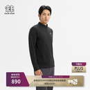 KOLON SPORT/可隆户外休闲衣 男子吸湿排汗WOOL-TOUCH半拉链长袖T恤 LHZT6WN097-BK 黑色 XL 180/100A