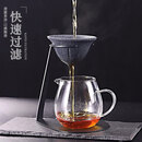 无孔过滤铁架款微孔茶叶过滤网茶漏套装淘瓷八茶叶过滤器泡茶器rj 茶漏套装-快速过滤