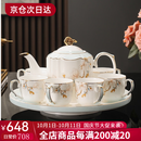言则骨瓷可旋转水具茶具茶壶茶杯套装开业乔迁送礼轻奢高档礼盒 【骨瓷】枝满玉兰套装-木质礼盒