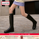 HUNTER【修饰腿型】户外露营女鞋Refined防水防滑高筒靴长筒靴网红女靴  哑光黑色/黑红色logo/BLK 38