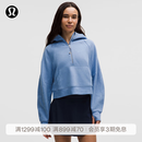lululemon丨Scuba 女士超宽松款半拉链连帽衫*拉绒 LW3HTPS 杂色学院蓝 线上专享 XS /S
