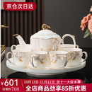 言则骨瓷可旋转水具茶具茶壶茶杯套装开业乔迁送礼轻奢高档礼盒 【骨瓷】枝满玉兰套装-木质礼盒