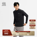 KOLON SPORT【预售】/可隆户外休闲衣 男士徒步拉绒半拉链长袖T恤 LHZT6WN073-BK 黑色 XL 180/100A