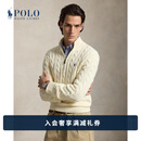 Polo Ralph Lauren 拉夫劳伦 男装 经典绞花编结棉四分之一拉链针织衫 101-奶油色 M
