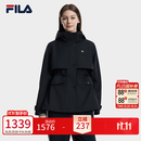 FILA【王安宇推荐】斐乐收腰风衣外套26冬季新款女轻商务连帽上衣 传奇蓝-NV M 165/84A/M