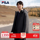 斐乐蓬蓬羽绒服|FILA防水透湿外套冬季商务休闲男装轻薄保暖连帽上衣 正黑色-BK L 175/96A/L