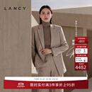 LANCY【宋佳同款丨羊毛】LANCY/朗姿2026冬新款职业干练收腰西装外套女 烟灰色 2XL