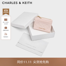 CHARLES&KEITH女士菱格短款钱包零钱包卡包生日礼物送女友CK6-10701631 Soft Pink浅粉色 XXS