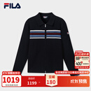 FILA斐乐编织开衫26冬新款女士经典传承简约百搭上衣休闲毛衣 传奇蓝-NV L 170/88A/L