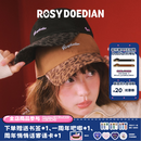 ROSYDOEDIANRDD最圆的脑壳鸭舌帽拼色豹纹遮阳棒球帽子百搭防晒透气潮流风女 黑色 均码