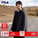 斐乐蓬蓬羽绒服|FILA防水透湿外套冬季商务休闲男装轻薄保暖连帽上衣 正黑色-BK XL 180/100A/XL