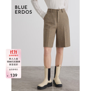 BLUE ERDOS短裤女秋冬时尚羊毛直筒休闲短裤B236M5007 米棕 S 160/64A