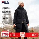 斐乐 90鹅绒羽绒服|官方女装长款羽绒服冬季运动连帽保暖羽绒外套 深黑-BK L 170/88A/L