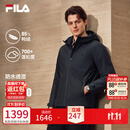 斐乐蓬蓬羽绒服|FILA防水透湿外套冬季商务休闲男装连帽保暖上衣 正黑色-BK L 175/96A