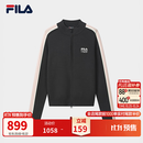 FILA斐乐复古运动编织外套女款26冬新款时尚拼色修身拉链毛衣开衫 碳素黑灰-CC M 165/84A/M