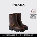 PRADA/普拉达【礼物】女士STRIDE牛皮革短靴靴子 可可棕 37.5