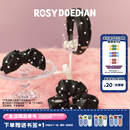 ROSYDOEDIAN 撇起系列波点发饰可爱黑白波点发箍发夹发圈发卡皮筋夹子头饰 波点香蕉夹