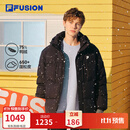 斐乐 FUSION潮牌保暖羽绒服男女宽松连帽外套舒适百搭 正黑色-BK S 165/88A/S