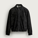 ZARA 新款 男士绒面质感皮夹克外套 08281758800 黑色 常规 L (180/100A)
